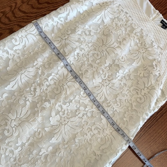 Tribalfemme white dress lattice embroidered on sheer overlay sleeveless shift 14 - Picture 13 of 16